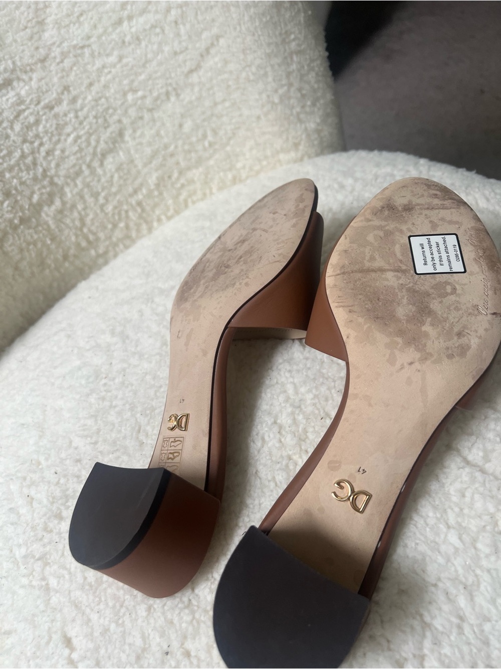 Dolce & Gabbana Brown Leather Slide Sandals - Picture 15 of 15